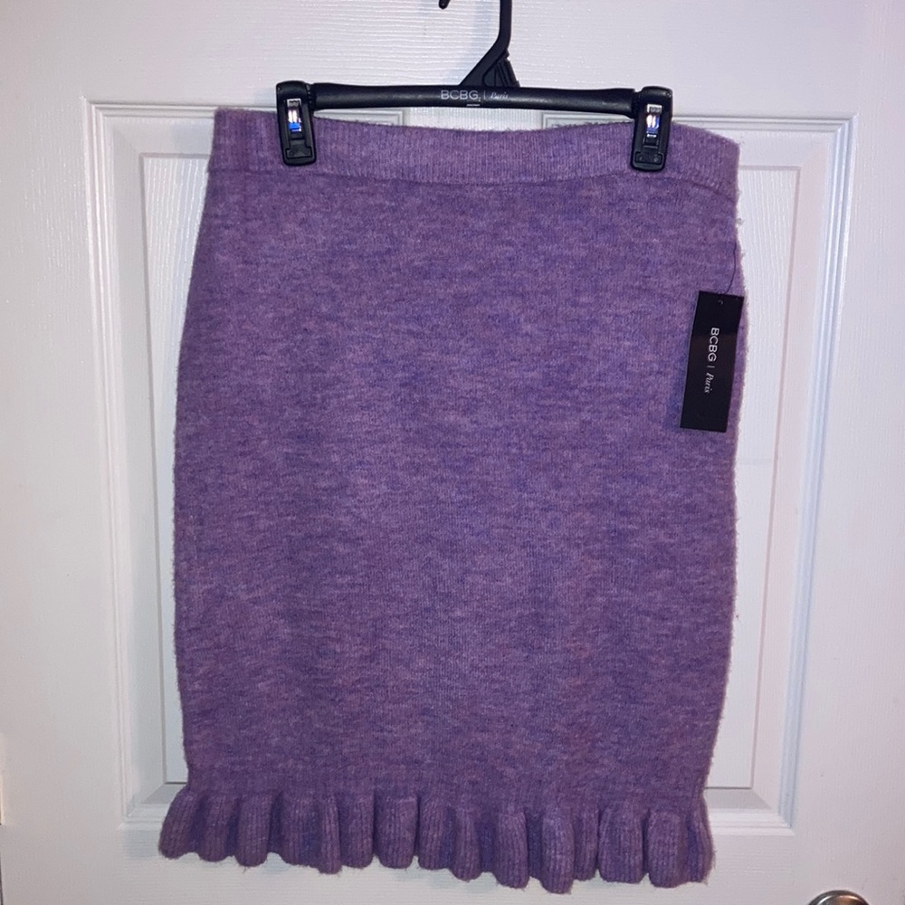 BCBG Paris Lavender Sweater Skirt
